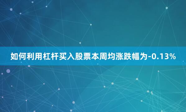 如何利用杠杆买入股票　　本周均涨跌幅为-0.13%